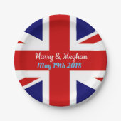 Harry & Meghan, Union Jack. Papieren Bordje (Voorkant)