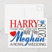 Harry & Meghan Wedding, 19 mei 2018 Briefkaart (Voorkant / Achterkant)