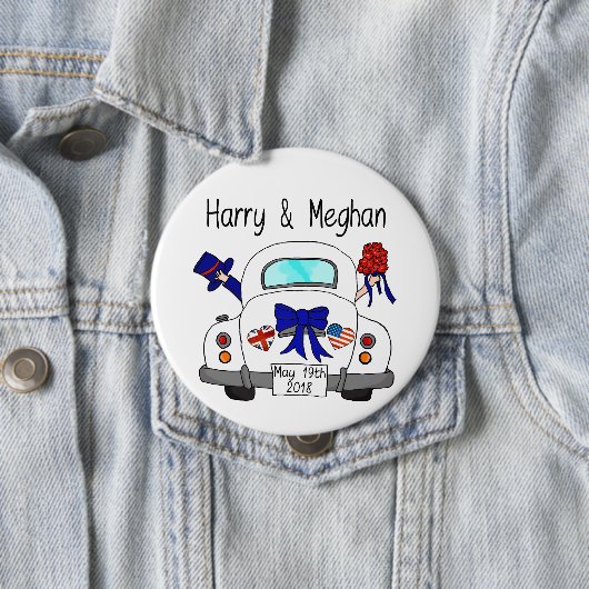 Harry & Meghan Wedding, 19 mei 2018 Ronde Button 4,0 Cm (In situ)