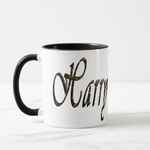 Harry, naam, Logo, Black Ringer Combo Coffee Mok. Mok