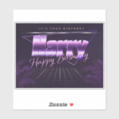 Harry Name Vorname lila retro Sticker Geburtstag (Vel)