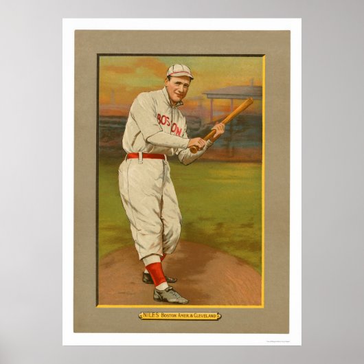 Harry Niles Red Sox Baseball 1911 Poster (Voorkant)