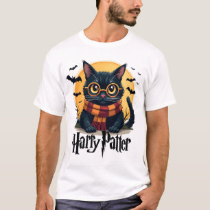 Harry Pawter Heks Zwarte Kat Halloween Grappige Fi T-shirt