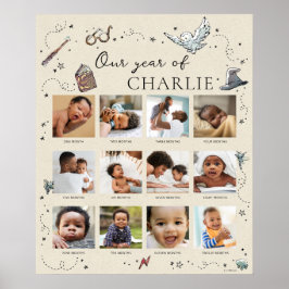 Harry Potter 1st Birthday - 12 maanden fotocollage Poster