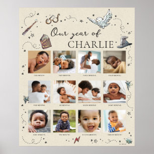Harry Potter 1st Birthday - 12 maanden fotocollage Poster
