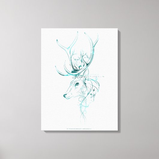 Harry Potter| Aguamenti Verwacht Patronum Stag Canvas Afdruk (Voorkant)