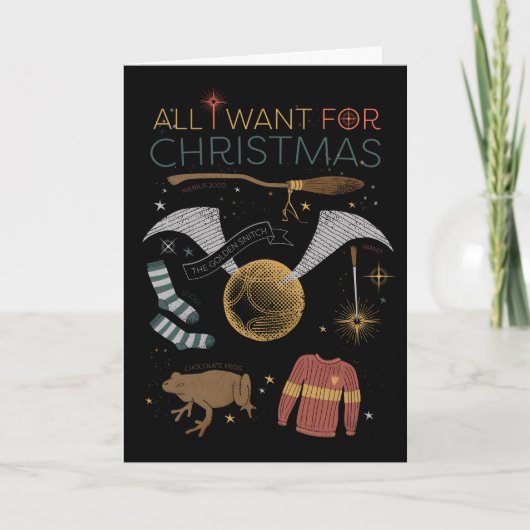 HARRY POTTER™ Alles wat ik voor Kerstmis wil Feestdagen Kaart (Voorkant)