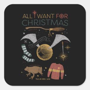 HARRY POTTER™ Alles wat ik voor Kerstmis wil Vierkante Sticker