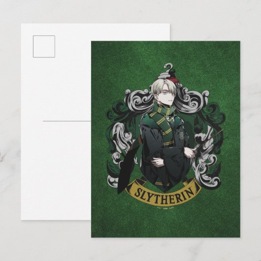 HARRY POTTER™ | Anime Draco Malfoy House Crest Briefkaart (Voorkant / Achterkant)