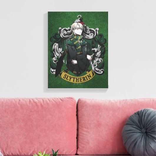 HARRY POTTER™ | Anime Draco Malfoy House Crest Canvas Afdruk (Insitu (Woonkamer))