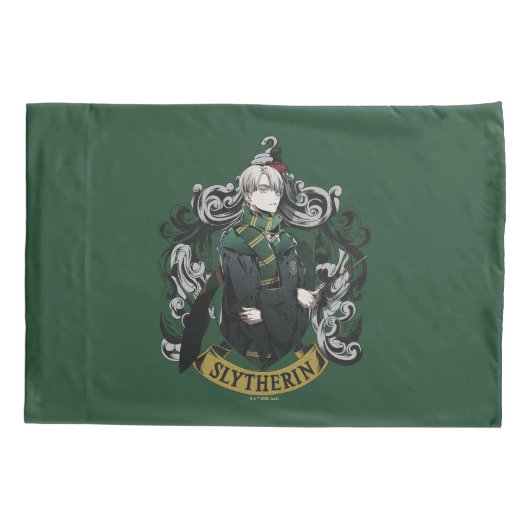 HARRY POTTER™ | Anime Draco Malfoy House Crest Kussensloop (Achterkant)
