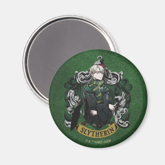 HARRY POTTER™ | Anime Draco Malfoy House Crest Magneet (Voorkant / Achterkant)