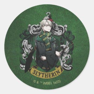HARRY POTTER™   Anime Draco Malfoy House Crest Ronde Sticker