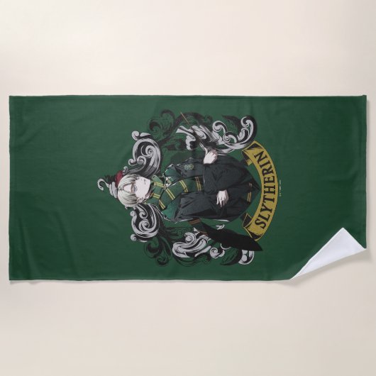 HARRY POTTER™ | Anime Draco Malfoy House Crest Strandlaken (Voorkant)