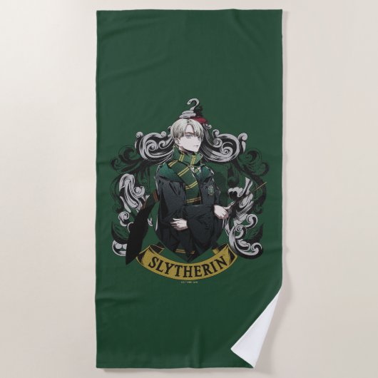 HARRY POTTER™ | Anime Draco Malfoy Huis Wapen Strandlaken (Voorkant)