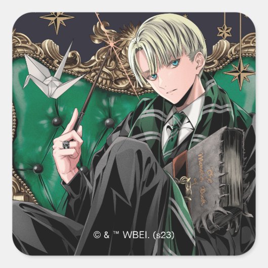 HARRY POTTER™ | Anime Draco Malfoy Seed Vierkante Sticker (Voorkant)