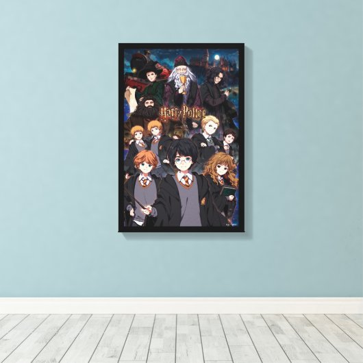HARRY POTTER™ Anime Ensemble Scène Canvas Afdruk (Insitu (Houten vloer))