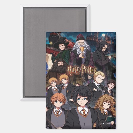 HARRY POTTER™ Anime Ensemble Scene Magneet (Voorkant / Achterkant)
