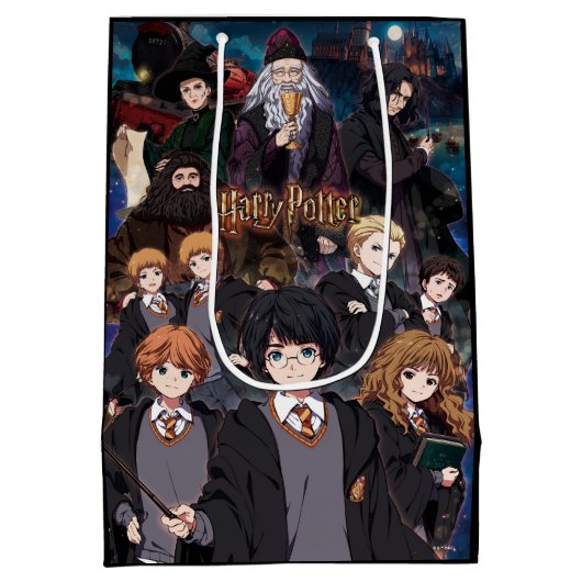 HARRY POTTER™ Anime Ensemble Scène Medium Cadeauzakje (Achterkant)
