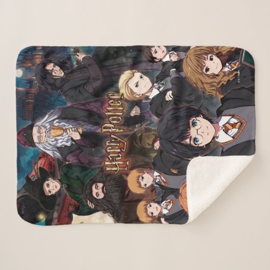 HARRY POTTER™ Anime Ensemble Scene Sherpa Deken (Voorkant (horizontaal))