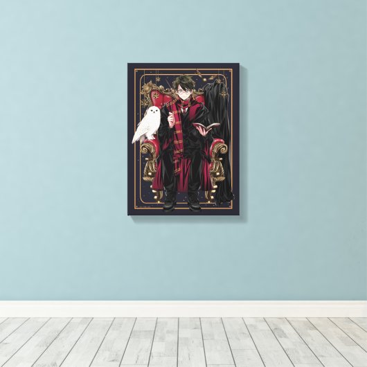 HARRY POTTER™ | Anime HARRY POTTER™ Zittend Canvas Afdruk (Insitu (Houten vloer))