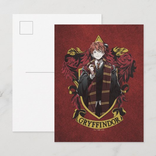 HARRY POTTER™ | Anime Ron Weasley House Crest Briefkaart (Voorkant / Achterkant)
