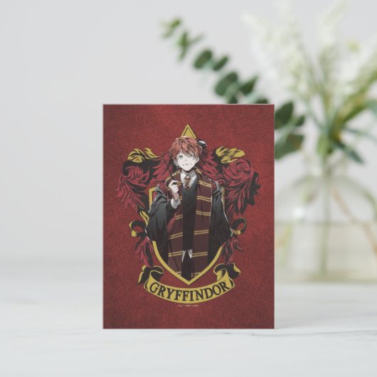 HARRY POTTER™ | Anime Ron Weasley House Crest Briefkaart (Staand voorkant)