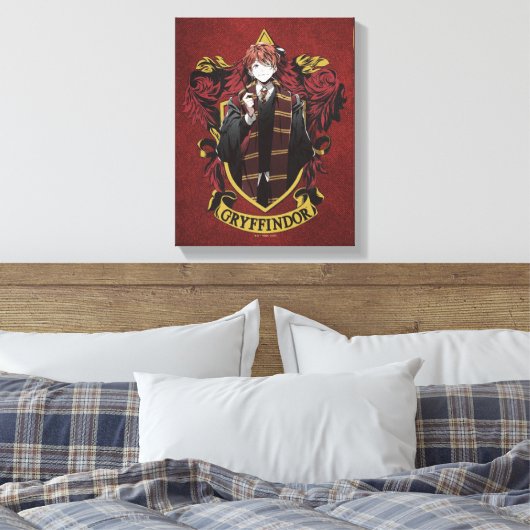 HARRY POTTER™ | Anime Ron Weasley House Crest Canvas Afdruk (Insitu (Slaapkamer))