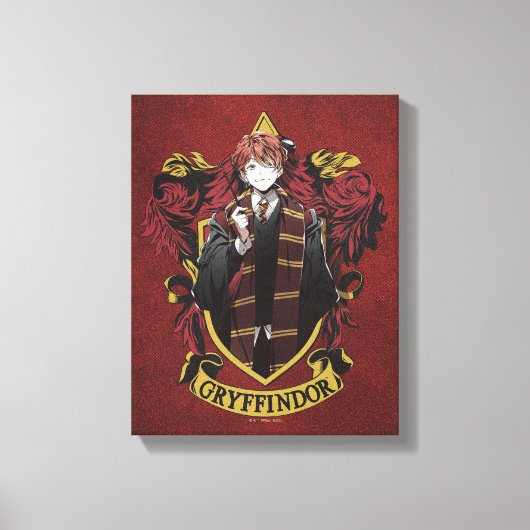 HARRY POTTER™ | Anime Ron Weasley House Crest Canvas Afdruk (Voorkant)