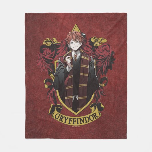 HARRY POTTER™ | Anime Ron Weasley House Crest Fleece Deken (Voorkant)
