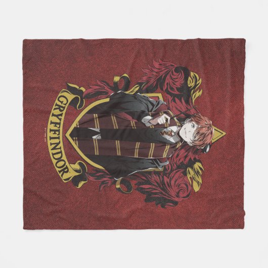 HARRY POTTER™ | Anime Ron Weasley House Crest Fleece Deken (Voorkant (Horizontaal))