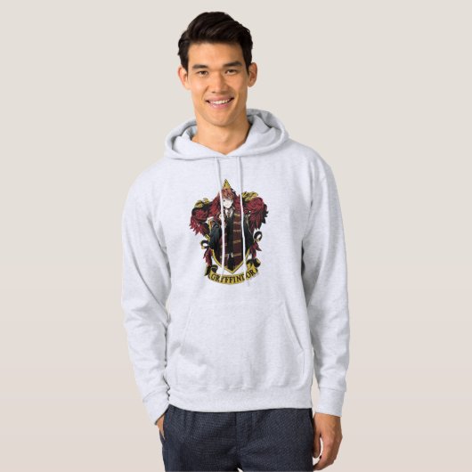 HARRY POTTER™ | Anime Ron Weasley House Crest Hoodie (Voorkant volledig)