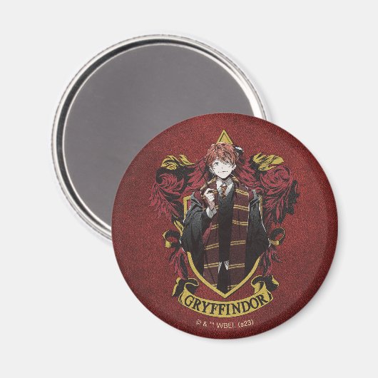 HARRY POTTER™ | Anime Ron Weasley House Crest Magneet (Voorkant / Achterkant)