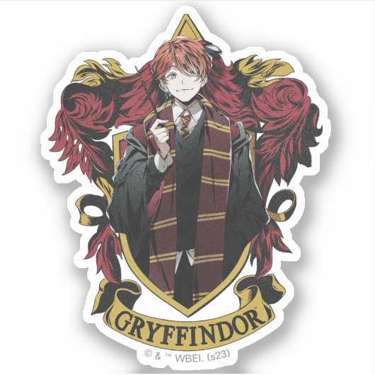 HARRY POTTER™ | Anime Ron Weasley House Crest Sticker (Voorkant)