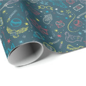 HARRY POTTER™-artefacten Lijntekeningpatroon Cadeaupapier (Rol Hoek)