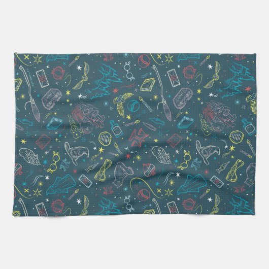 HARRY POTTER™ Artifacts Line Art Pattern Adult Theedoek (Horizontaal)