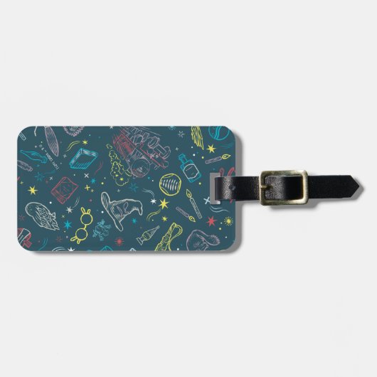 HARRY POTTER™ Artifacts Line Art Pattern Bagagelabel (Voorkant horizontaal)