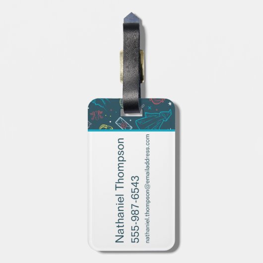 HARRY POTTER™ Artifacts Line Art Pattern Bagagelabel (Achterkant verticaal)