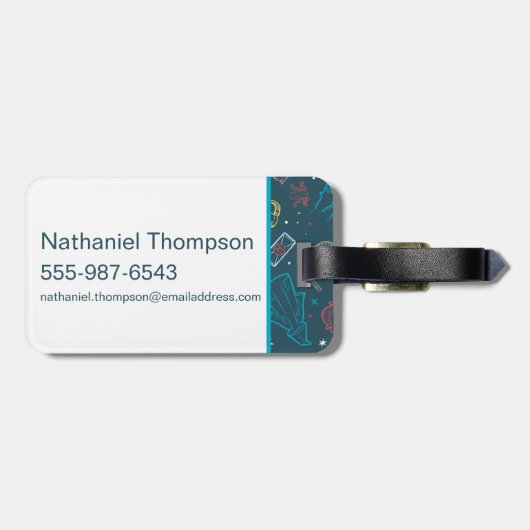 HARRY POTTER™ Artifacts Line Art Pattern Bagagelabel (Achterkant horizontaal)