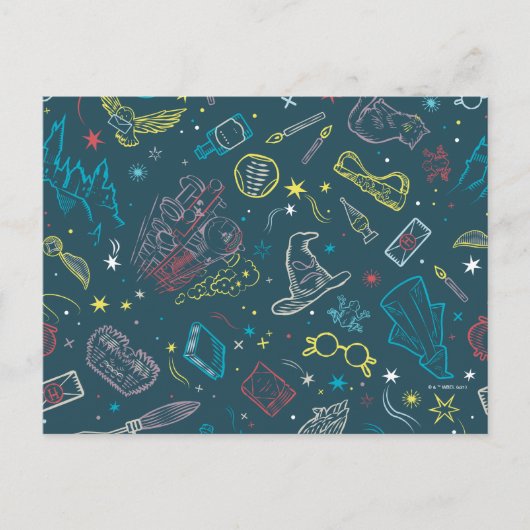 HARRY POTTER™ Artifacts Line Art Pattern Briefkaart (Voorkant)