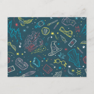 HARRY POTTER™ Artifacts Line Art Pattern Briefkaart