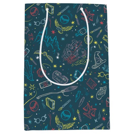 HARRY POTTER™ Artifacts Line Art Pattern Medium Cadeauzakje (Voorkant)