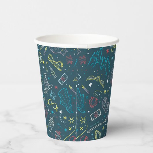 HARRY POTTER™ Artifacts Line Art Pattern Papieren Bekers (Rechts)
