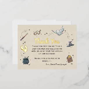 Harry Potter Baby Shower Bedankt Folie Uitnodiging Briefkaart