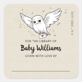 HARRY POTTER™ Baby shower Cadeauboek Bord Vierkante Sticker