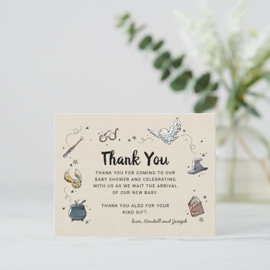 Harry Potter | Baby shower Hartelijk dank Briefkaart (Staand voorkant)