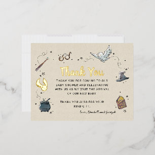 Harry Potter   Baby shower Hartelijk dank Folie Uitnodiging Briefkaart
