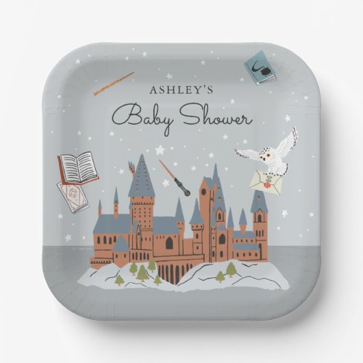 Harry Potter | Baby shower Hogwarts Castle Papieren Bordje (Voorkant)