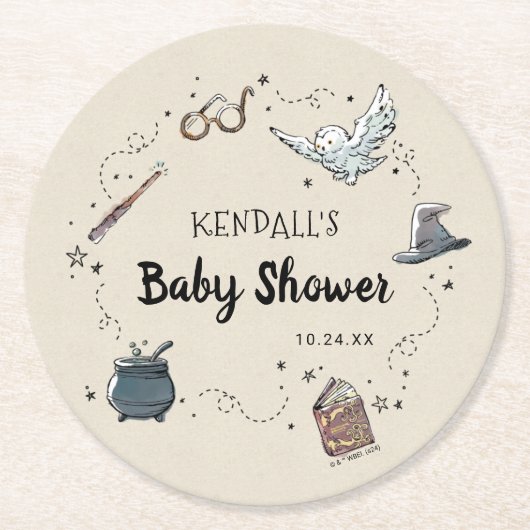 HARRY POTTER™-Baby shower Ronde Kartonnen Onderzetter (Voorkant)