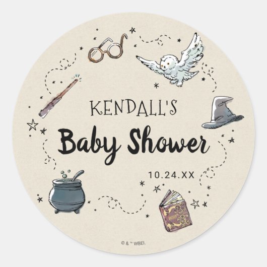 Harry Potter Baby shower Ronde Sticker (Voorkant)